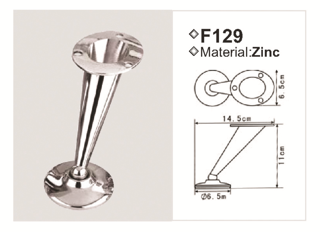 Metal leg F129 — Metal leg F129 · dimension drawing