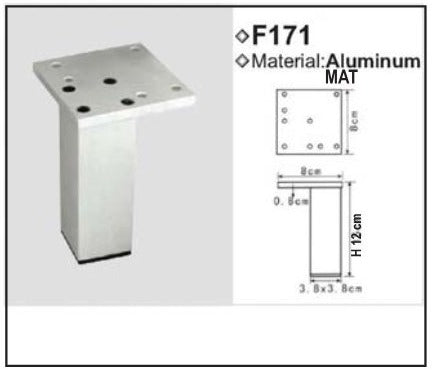 Metal leg F171 — Ποδαράκι μεταλλικό F171 · σχέδιο με διαστάσεις