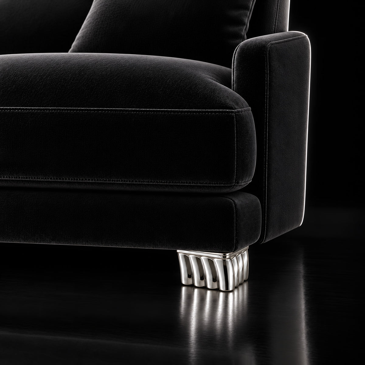 Metal leg F207-2 — Metal leg F207-2 · on a sofa, black studio