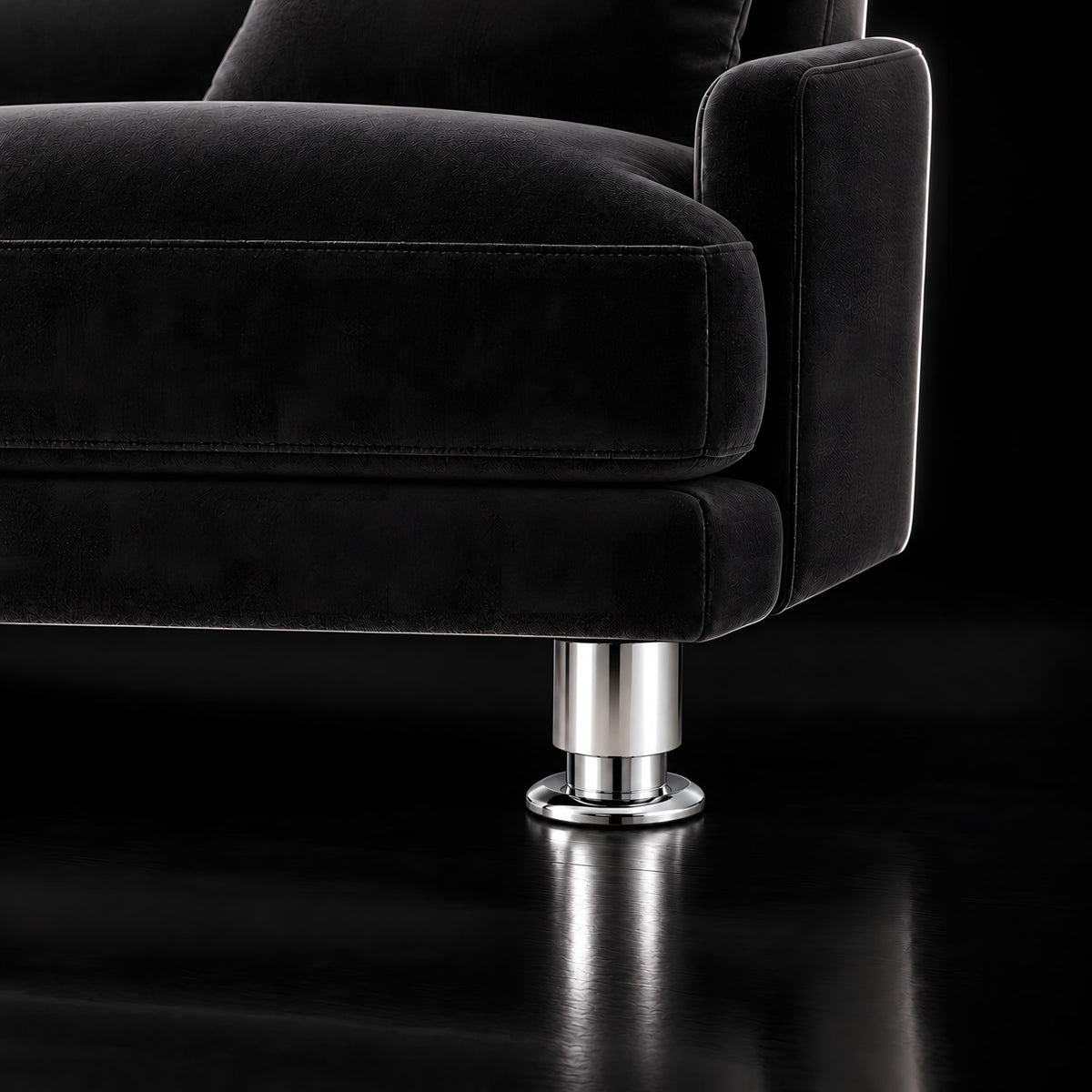 Metal leg F240 — Metal leg F240 · on a sofa, black studio