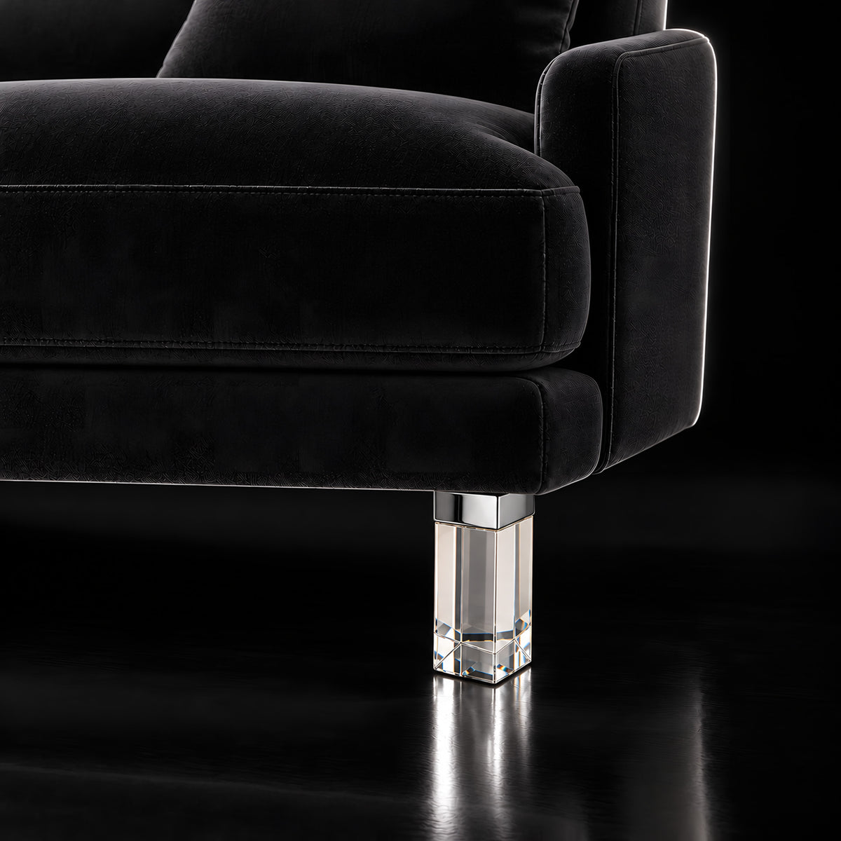 Metal leg F261 — Metal leg F261 · on a sofa, black studio