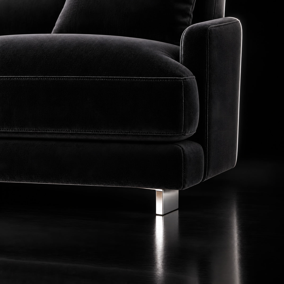 Metal leg F314 — Metal leg F314 · on a sofa, black studio