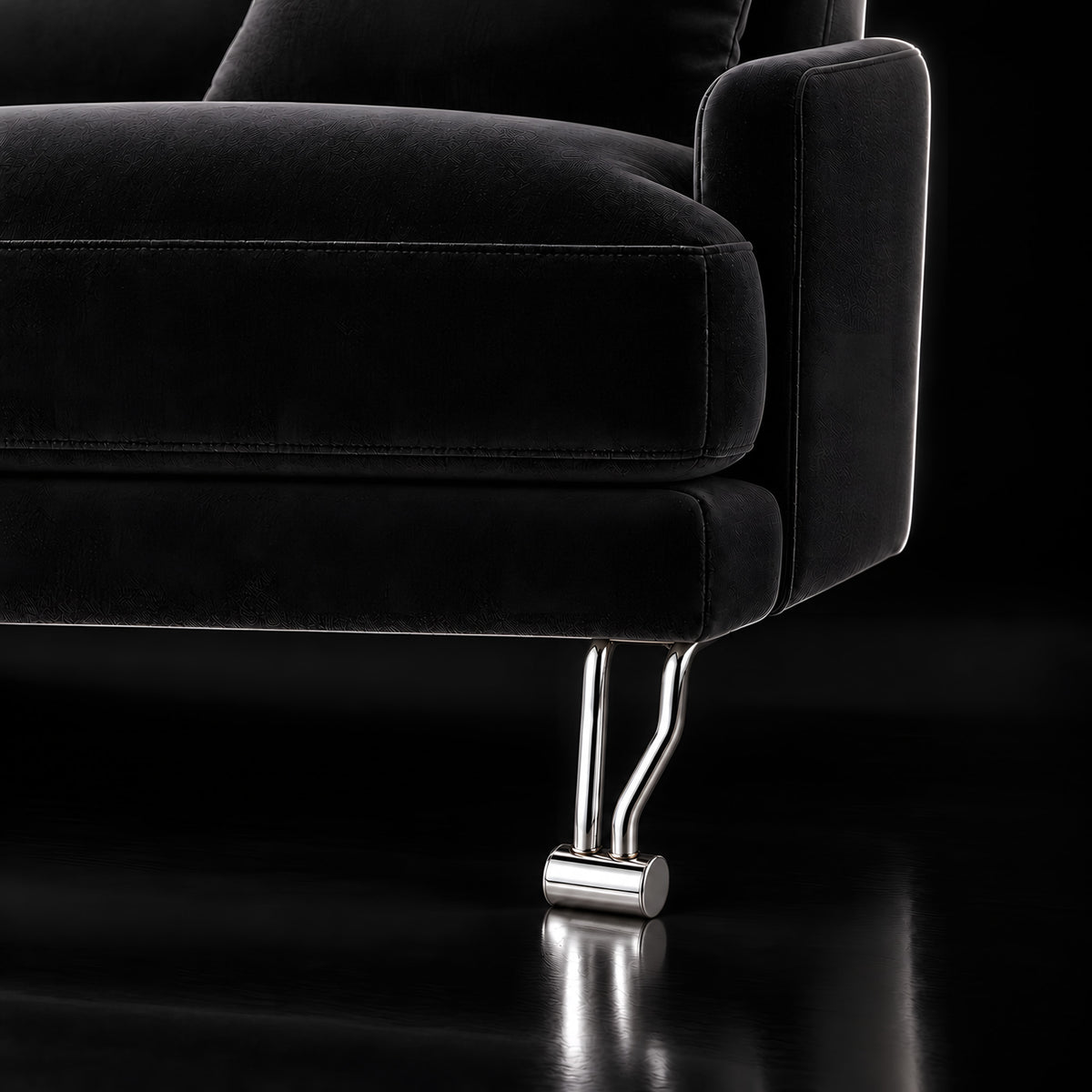 Metal leg A342 — Metal leg A342 · on a sofa, black studio