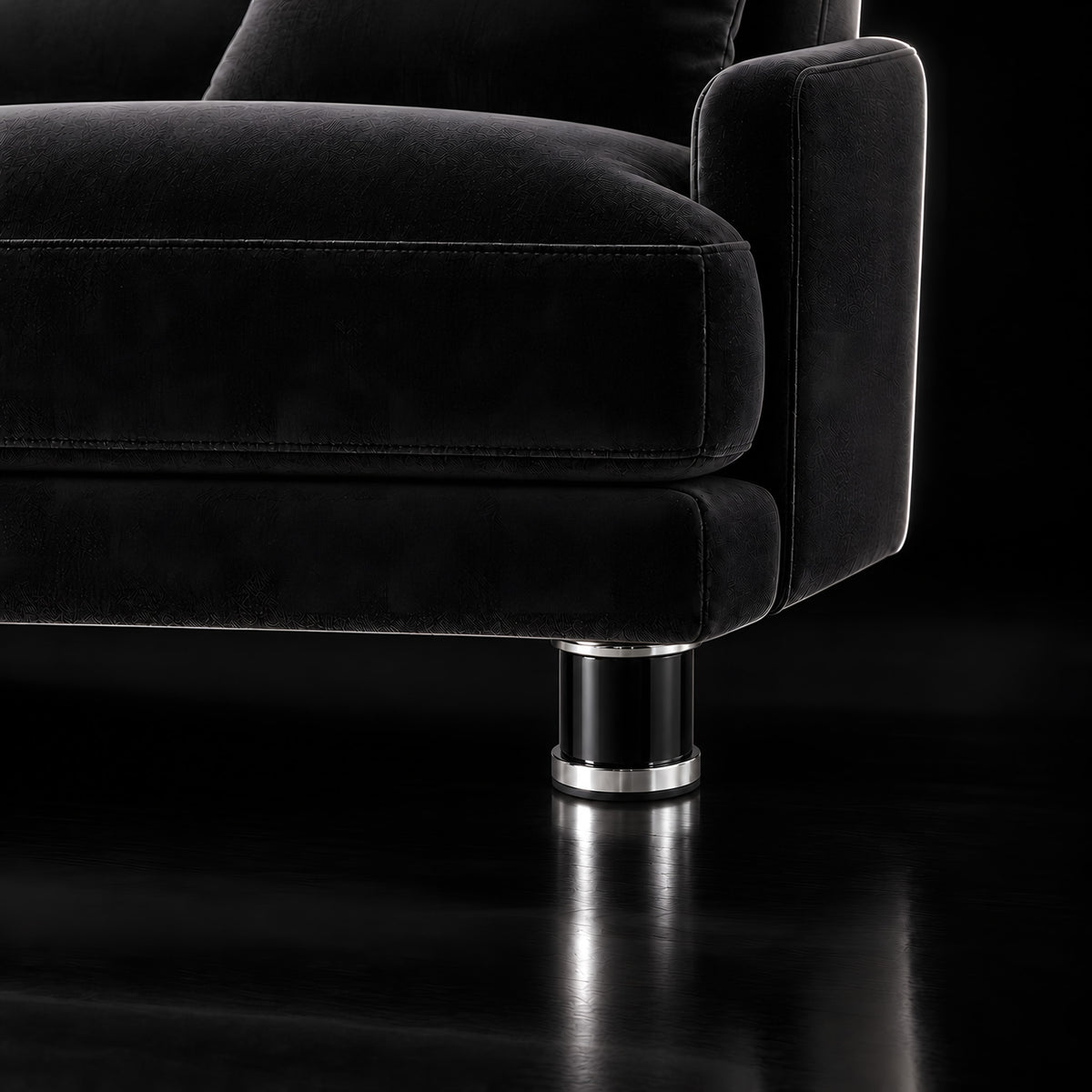 Metal leg A365 — Metal leg A365 · on a sofa, black studio