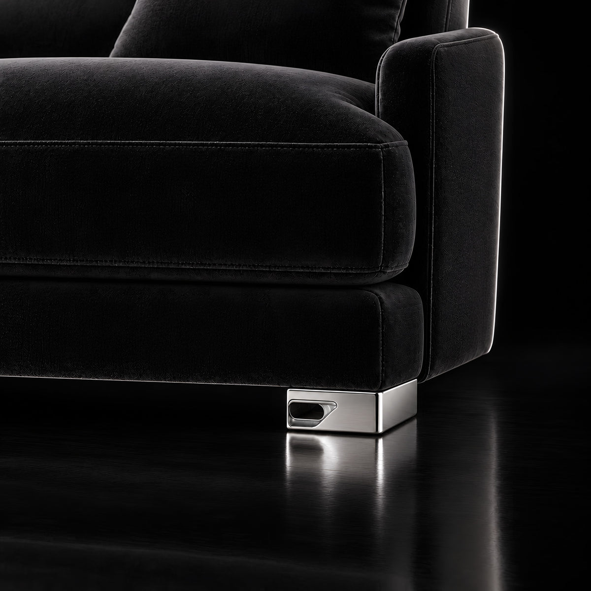 Metal leg A731 — Metal leg A731 · on a sofa, black studio