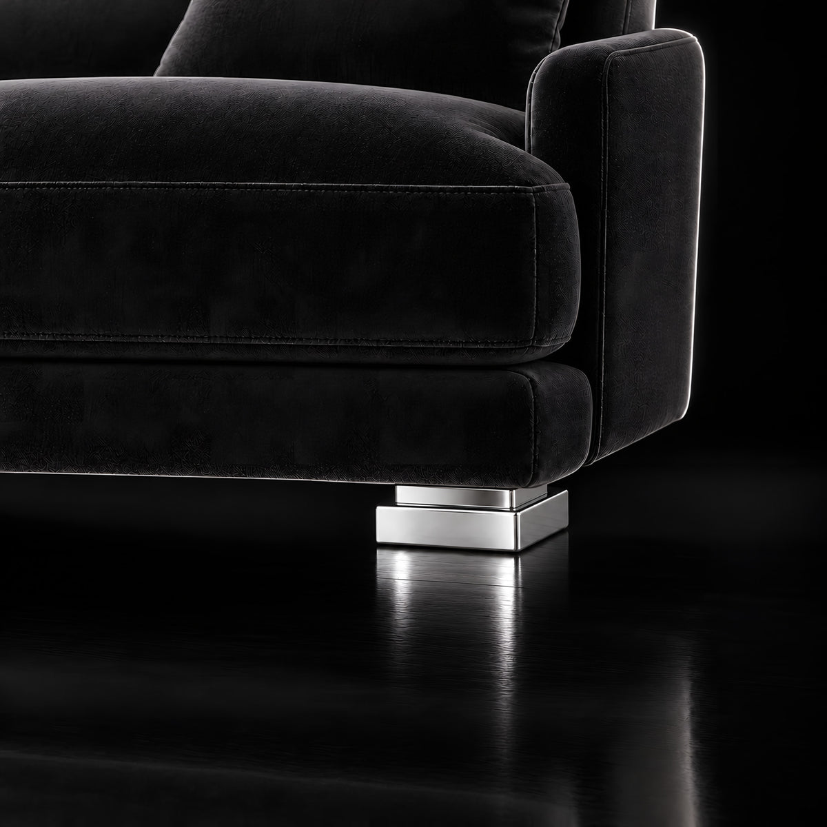 Metal leg A732 — Metal leg A732 · on a sofa, black studio