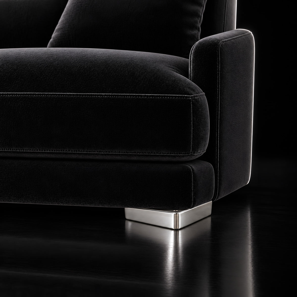 Metal leg A758 — Metal leg A758 · on a sofa, black studio