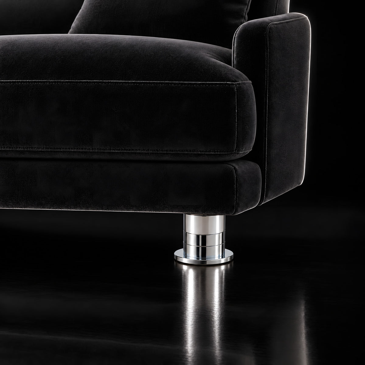 Metal leg A964B — Metal leg A964B · on a sofa, black studio