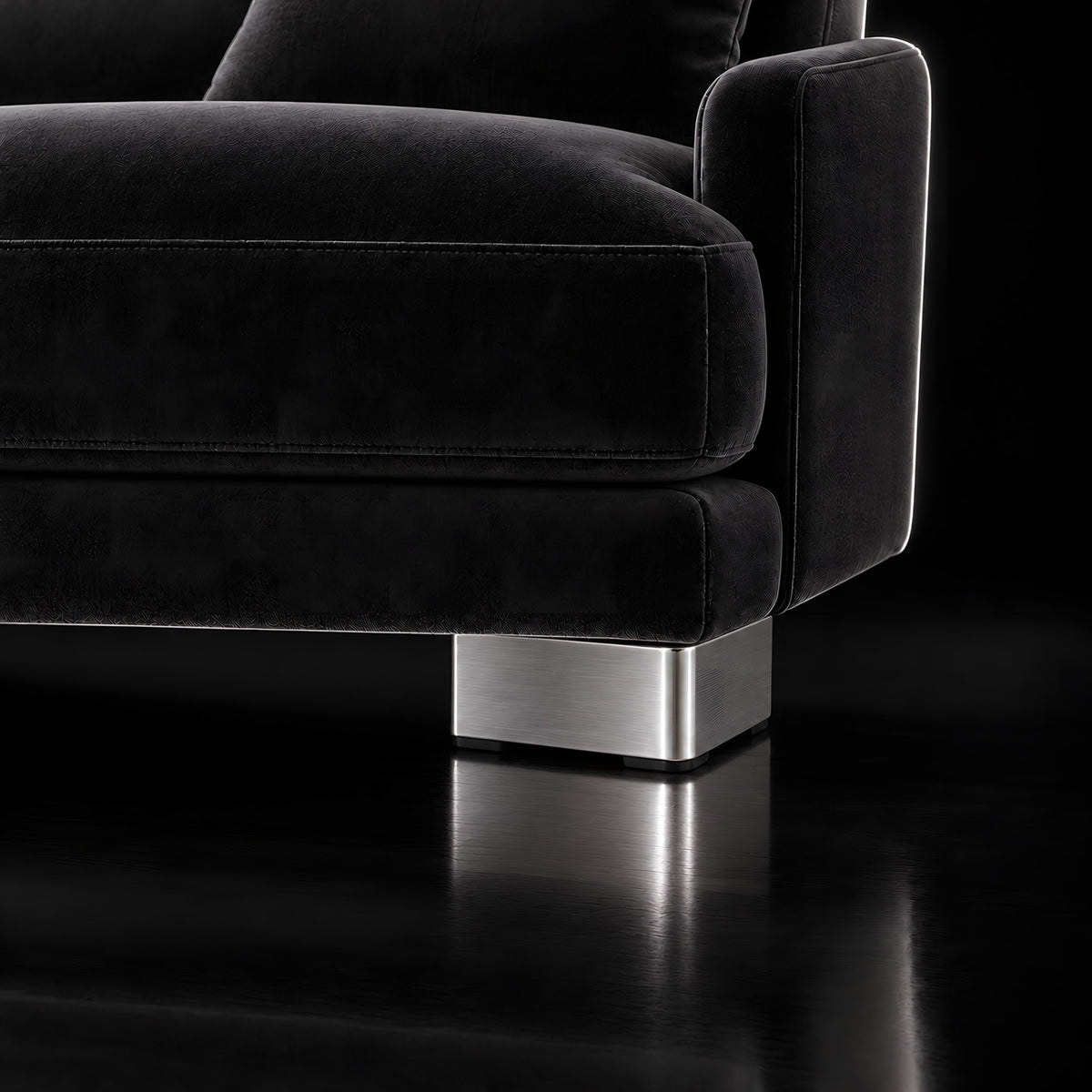 Metal leg A954B — Metal leg A954B · on a sofa, black studio