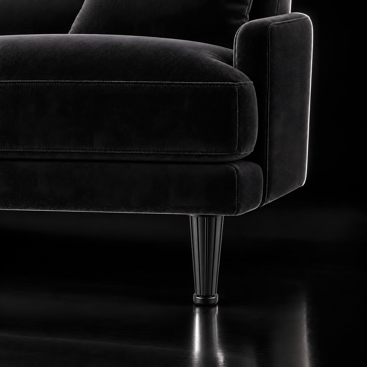 Plastic leg K536 — Plastic leg K536 · on a sofa, black studio