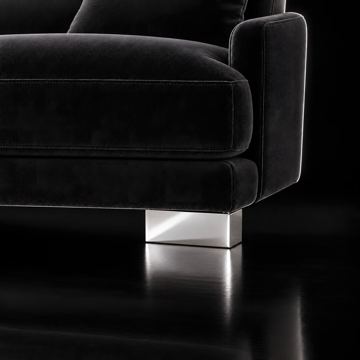 Metal leg S310 — Metal leg S310 · on a sofa, black studio