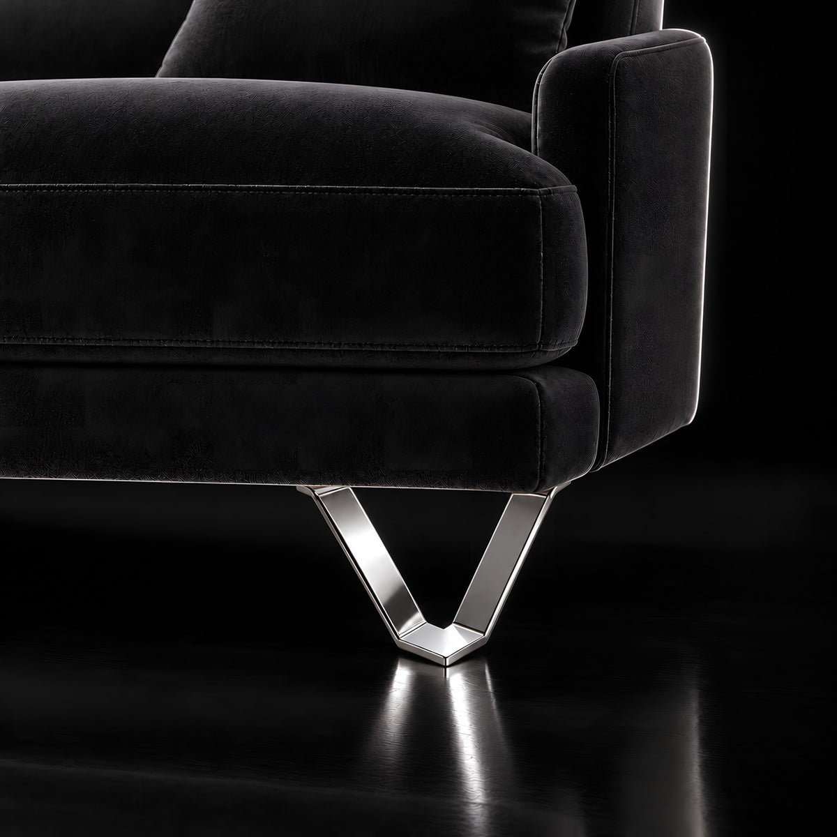 Metal leg S423 — Metal leg S423 · on a sofa, black studio