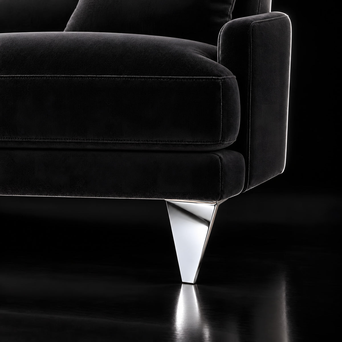 Metal leg S429 — Metal leg S429 · on a sofa, black studio