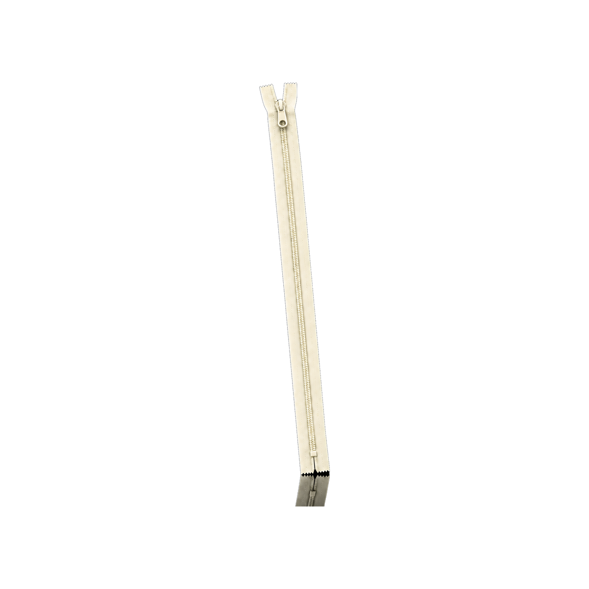 Zipper with slider No3 47 cm - 100 pcs — Zipper with slider No3 47 cm - 100 pcs · Ecru