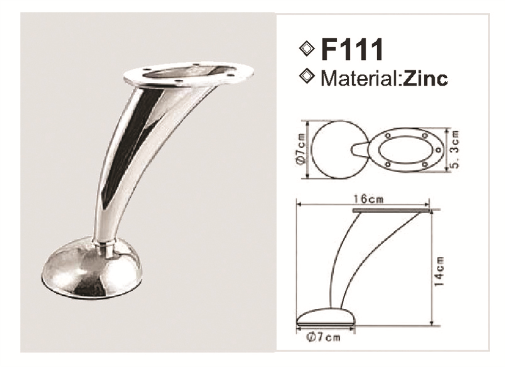Metal leg F111 — Metal leg F111 · dimension drawing