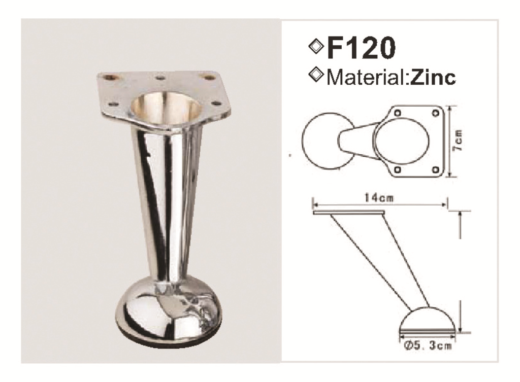 Metal leg F120 10.5 cm — Metal leg F120 10.5 cm · dimension drawing