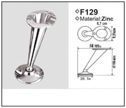 Metal leg F129 — Ποδαράκι μεταλλικό F129 · σχέδιο με διαστάσεις