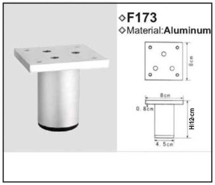 Metal leg F173 — Ποδαράκι μεταλλικό F173 · σχέδιο με διαστάσεις