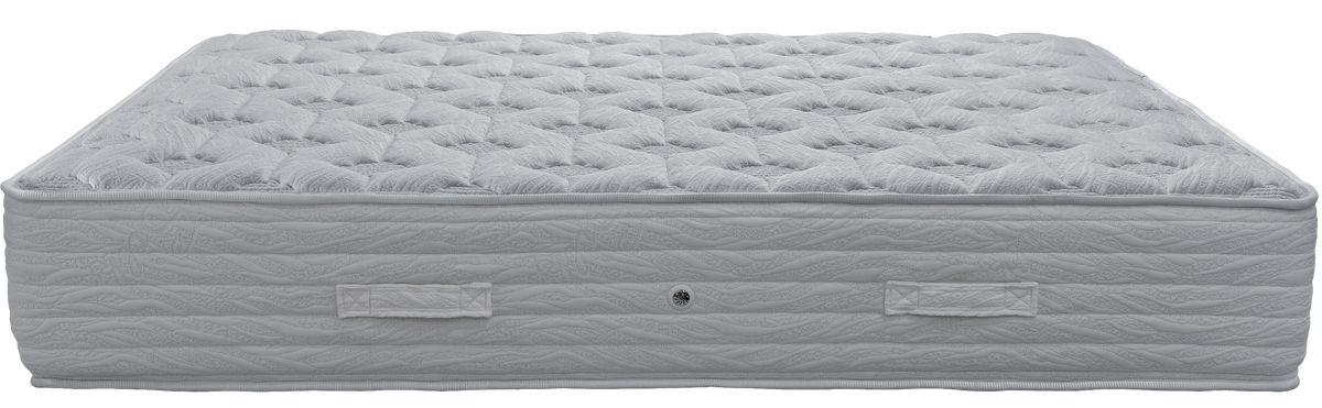 EN27 SILK SUPER SOFT POCKET — Front view: white geometric quilting and horizontal stitching on the sides. Feel: medium-soft. Anatomical mattress.