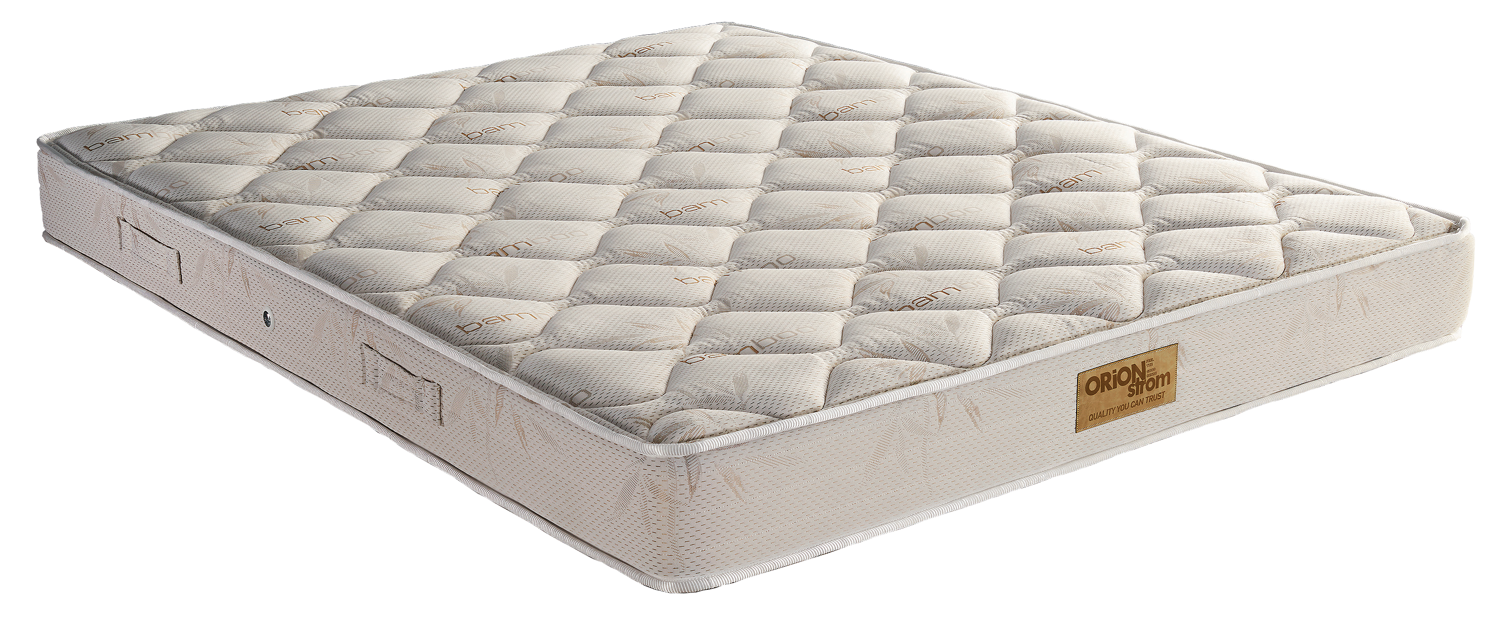 EN54 Bamboo Foam 200 — Close-up detail: cream diamond-quilted top and a light-coloured border.