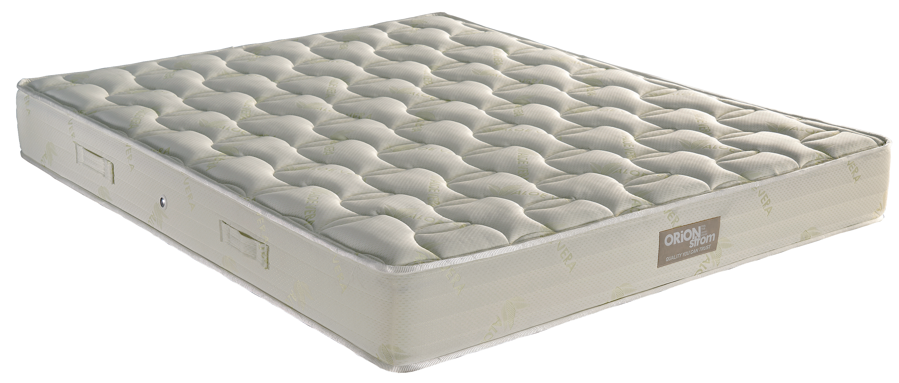 EN55 Aloevera Foam 250 — Close-up detail: cream top with curved quilting and a light-coloured border.