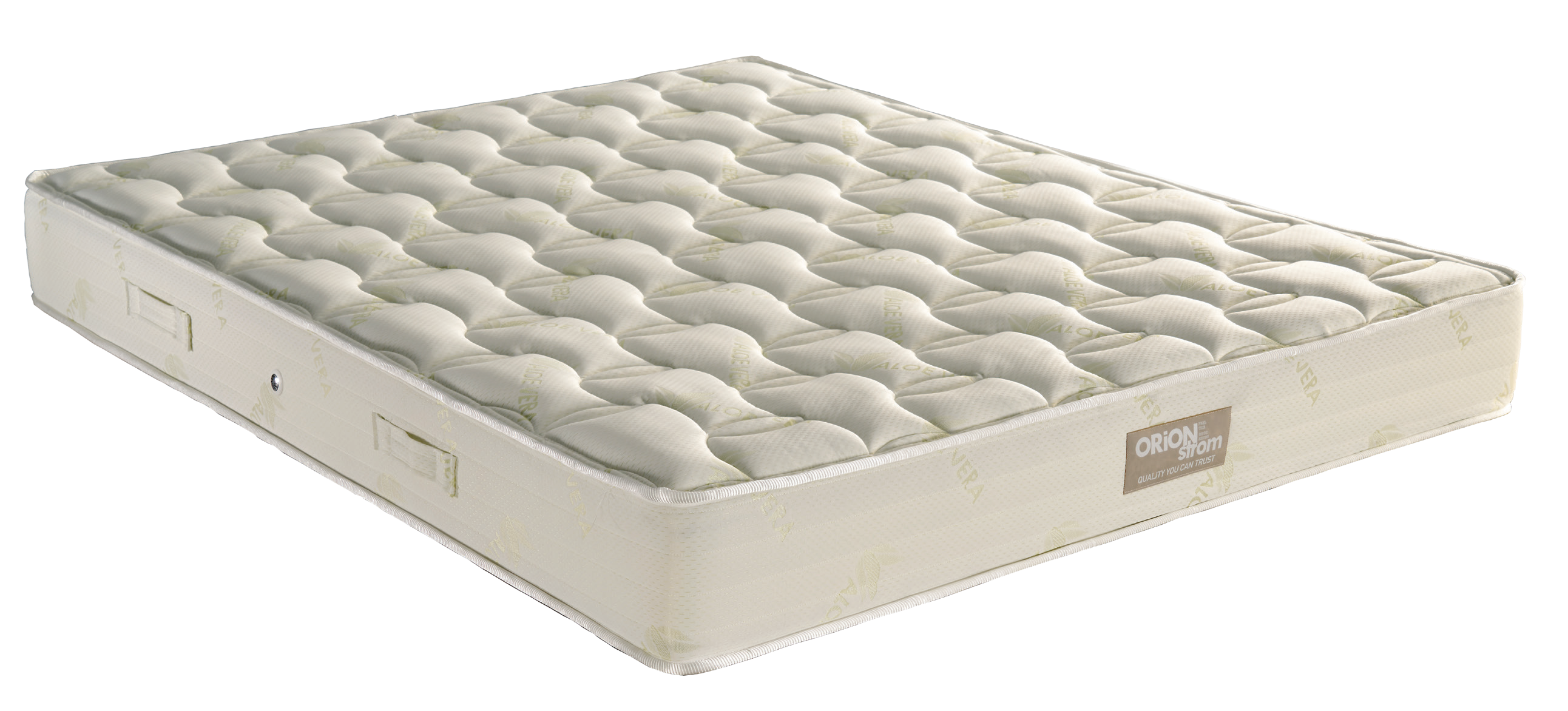 EN56 Aloe Vera Foam 900/250 — Close-up detail: cream top with curved quilting and a light-coloured border.