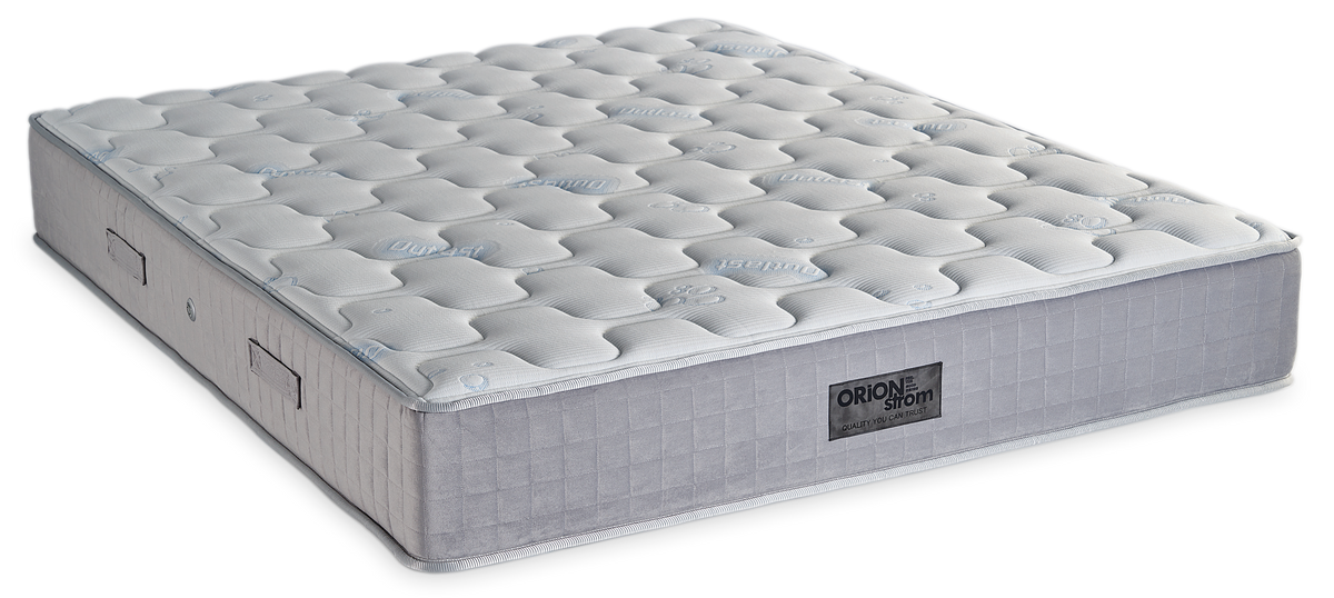 508 Comfort Outlast Cotton Extra Soft — Πλάγια όψη: λευκή γεωμετρική καπιτονέ επιφάνεια και γκρι πλαϊνή φάσα με κάθετες ραφές. Αίσθηση: μέτρια προς σκληρή. Ορθοπεδικό στρώμα.