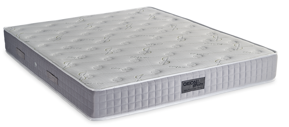 516 Comfort Bamboo Cotton Latex Plus — Πλάγια όψη: λευκή επιφάνεια με κυματιστές ραφές και γκρι καπιτονέ πλαϊνή φάσα. Αίσθηση: μέτρια. Ορθοπεδικό στρώμα.