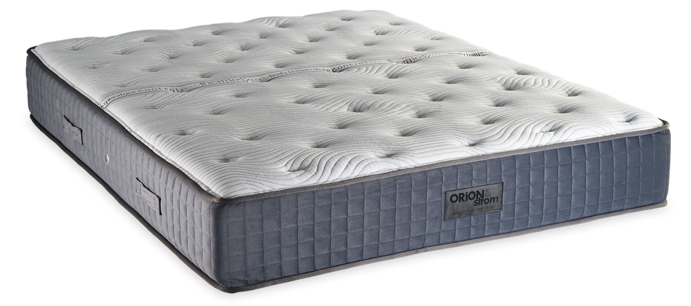 557 Comfort Bio Thermo Cotton Cool Max Hyper Soft Extra Memory Gel Mini Bonnell — Πλάγια όψη: λευκή ανάγλυφη καπιτονέ επιφάνεια και γκρι πλαϊνό ύφασμα με κάθετες ραφές. Αίσθηση: μέτρια προς μαλακή. Ορθοπεδικό στρώμα.