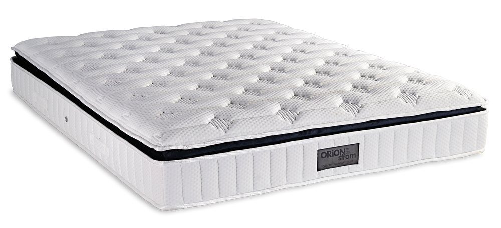 663 Comfort Deluxe Special Hyper Soft Plus G-Pillowtop — Πλάγια όψη: λευκή καπιτονέ επιφάνεια, λεπτό μαύρο περίγραμμα και κάθετες ραφές στα πλαϊνά. Αίσθηση: μέτρια προς μαλακή. Ορθοπεδικό στρώμα.