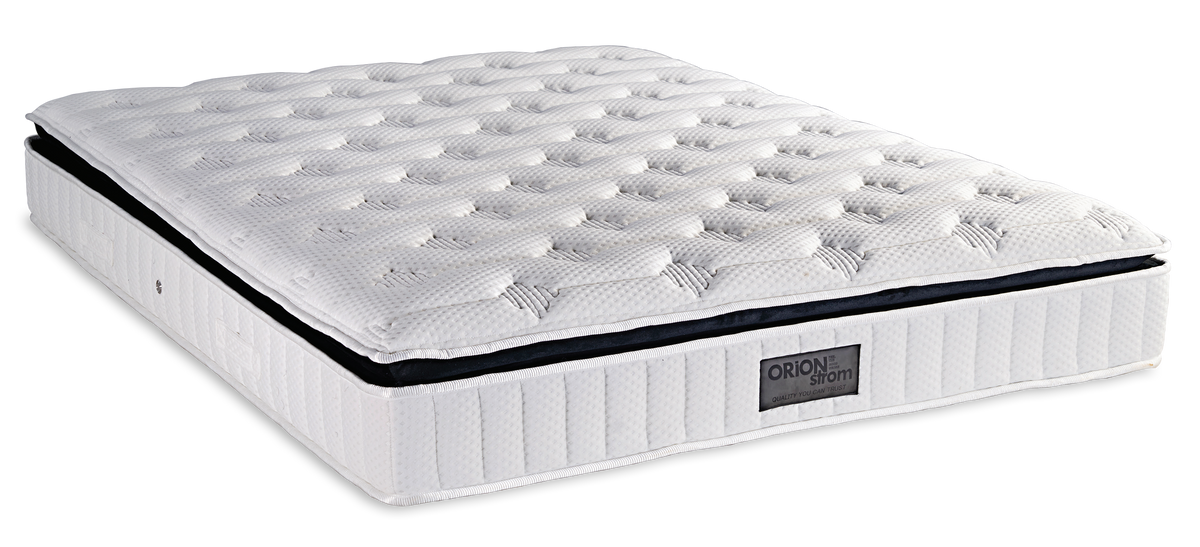 666 Comfort Deluxe Special Soft Extra Plus Pocket G-Pillowtop — Πλάγια όψη: λευκή καπιτονέ επιφάνεια, λεπτό μαύρο περίγραμμα και κάθετες ραφές στα πλαϊνά. Αίσθηση: μέτρια προς μαλακή. Ανατομικό στρώμα.