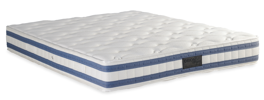 7013 Filoxenia Energy Hyper Soft High Pocket — Πλάγια όψη: λευκή καπιτονέ επιφάνεια και μπλε οριζόντιες λωρίδες στα πλαϊνά. Αίσθηση: μαλακή. Ανατομικό στρώμα.