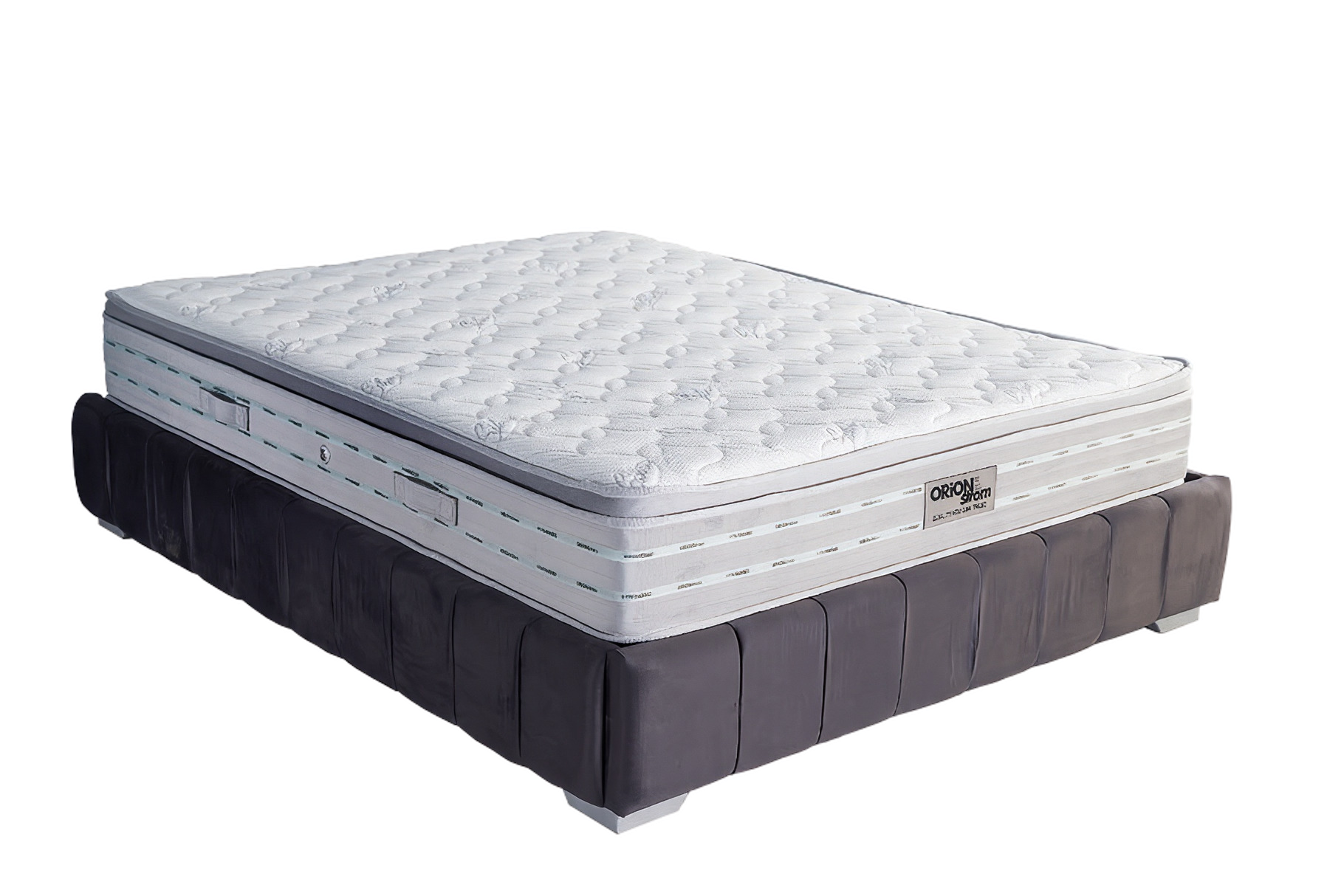 7603 Filoxenia Silver Hyper Soft HR Pillowtop High Pocket — Κοντινή λεπτομέρεια: λευκή καπιτονέ επιφάνεια.
