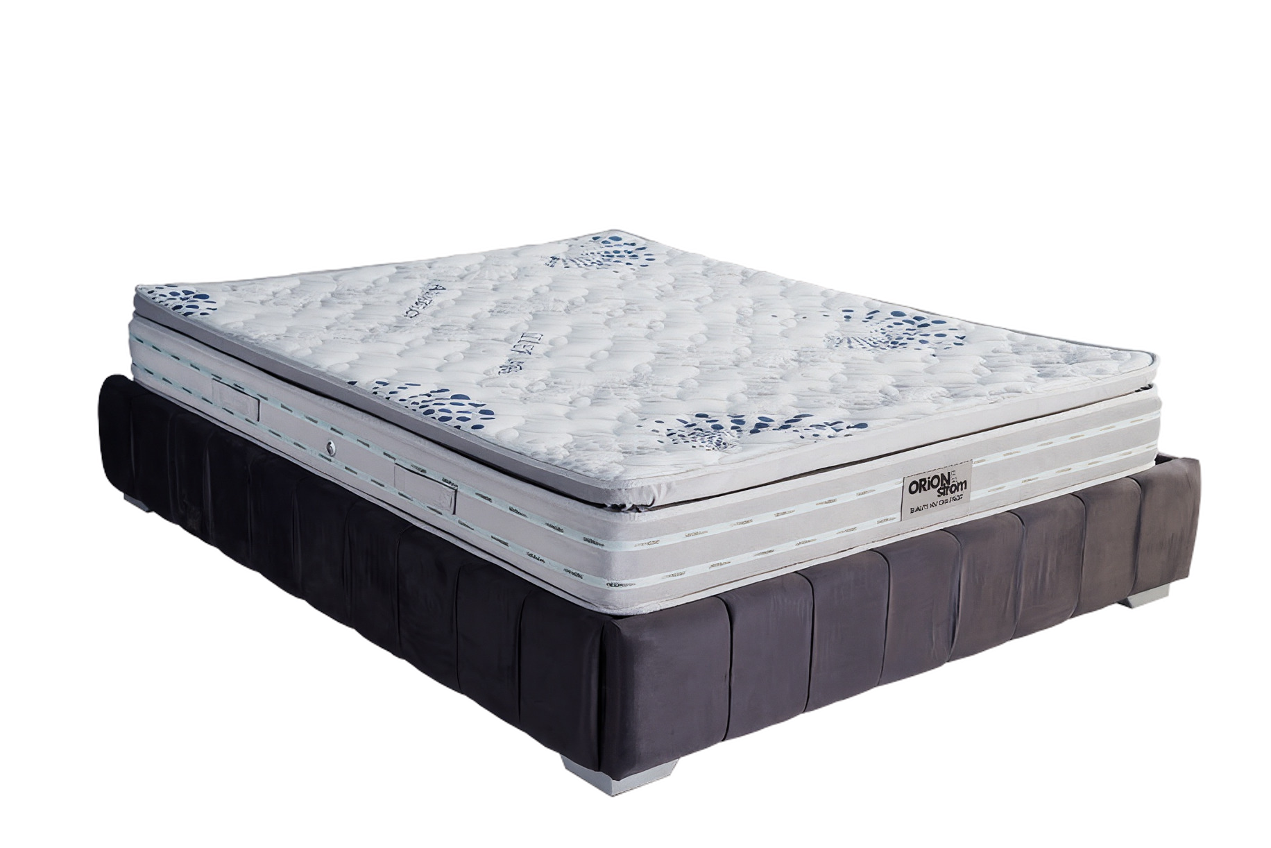 3601 Smart Silvercare Extra Plus G-Pillowtop — Κοντινή λεπτομέρεια: λευκή καπιτονέ επιφάνεια.