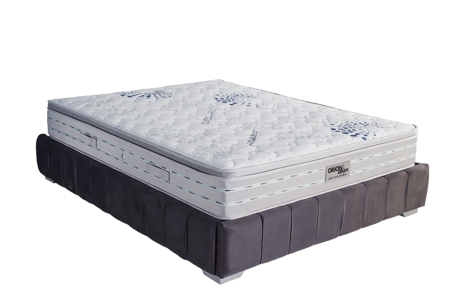 3603 Smart Silvercare Hyper Soft HR Pillowtop High Pocket — Κοντινή λεπτομέρεια: λευκή καπιτονέ επιφάνεια.