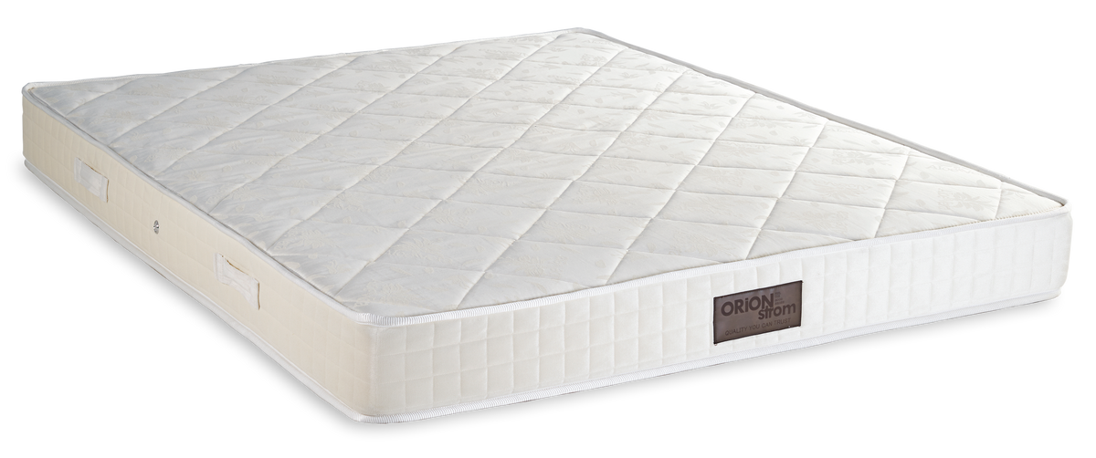 3007 Smart Aloe Cotton Basic — Πλάγια όψη: λευκή επιφάνεια με γεωμετρικές ραφές και ανοιχτόχρωμο πλαϊνό ύφασμα. Αίσθηση: μέτρια. Ορθοπεδικό στρώμα.