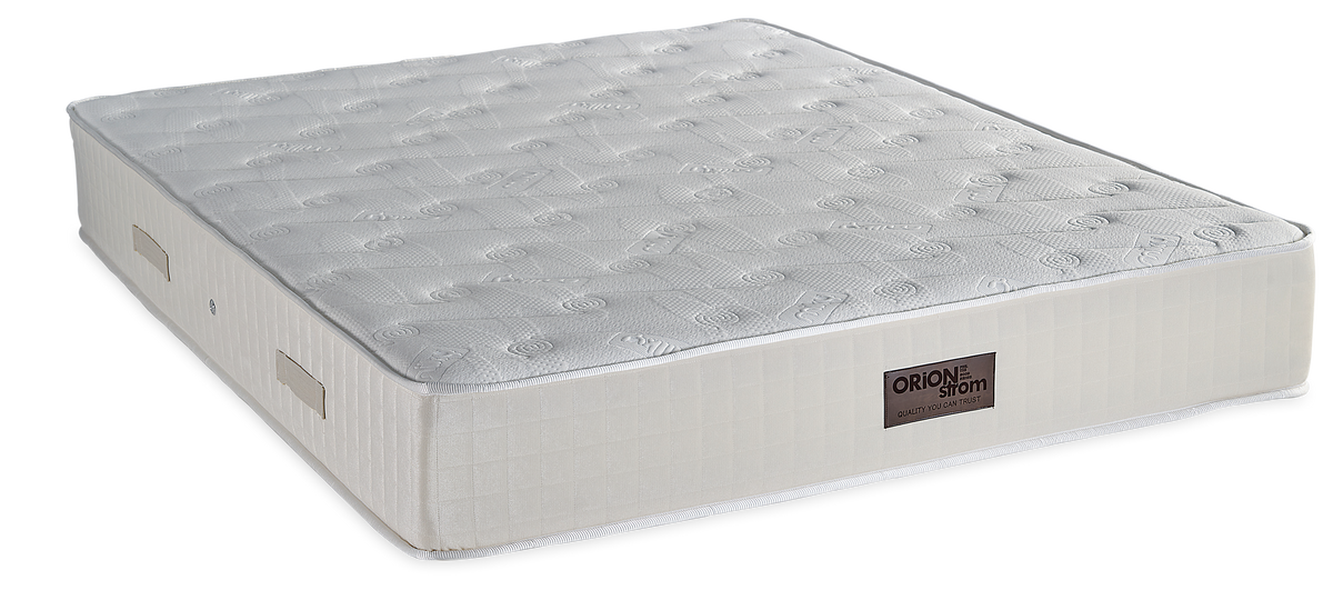 312 Smart Milky Cotton Hyper Soft Plus — Πλάγια όψη: λευκή επιφάνεια με μικρά καπιτονέ μοτίβα και ανοιχτόχρωμη φάσα με κάθετες ραφές. Αίσθηση: μέτρια. Ορθοπεδικό στρώμα.