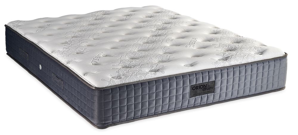 336 Smart Tesla Cool Max Hyper Soft Coco — Πλάγια όψη: λευκή ανάγλυφη καπιτονέ επιφάνεια και γκρι πλαϊνό ύφασμα με κάθετες ραφές. Αίσθηση: μέτρια προς σκληρή. Ορθοπεδικό στρώμα.