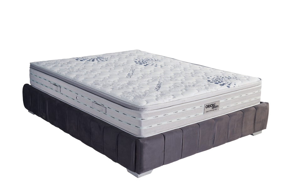 3603 Smart Silvercare Hyper Soft HR Pillowtop High Pocket — Πλάγια όψη: λευκή καπιτονέ επιφάνεια σε στρώμα επάνω σε σκούρα υφασμάτινη βάση. Αίσθηση: μαλακή. Ανατομικό στρώμα.