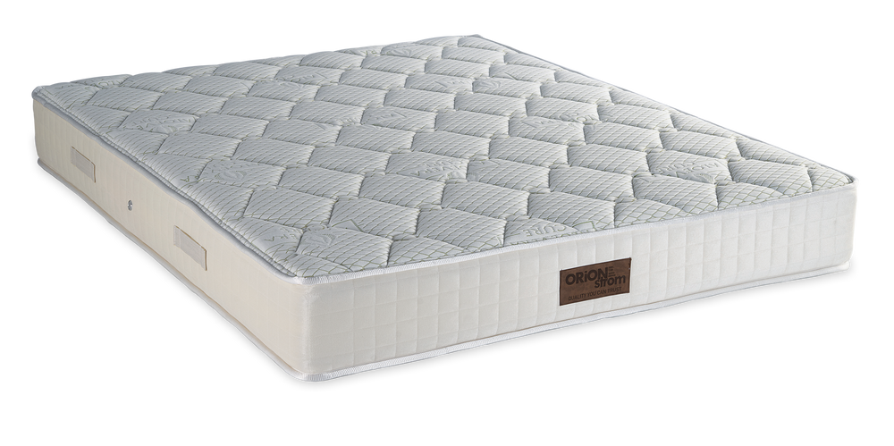 399 Smart Aloe Vera Cotton HR Hyper Soft Coco Pocket — Πλάγια όψη: λευκή καπιτονέ επιφάνεια με μικρούς ρόμβους και εκρού πλαϊνό ύφασμα. Αίσθηση: μέτρια. Ανατομικό στρώμα.