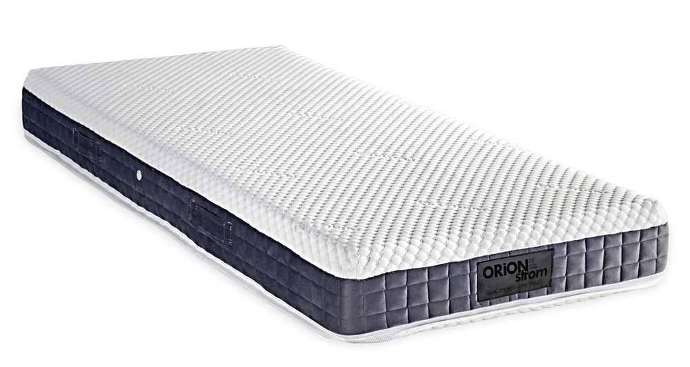 475 Smart Platinum Memory Gel Foam 3500 — Πλάγια όψη: λεπτή λευκή ανάγλυφη επιφάνεια και σκούρα μπλε πλαϊνή φάσα. Αίσθηση: μαλακή. Ανατομικό στρώμα.