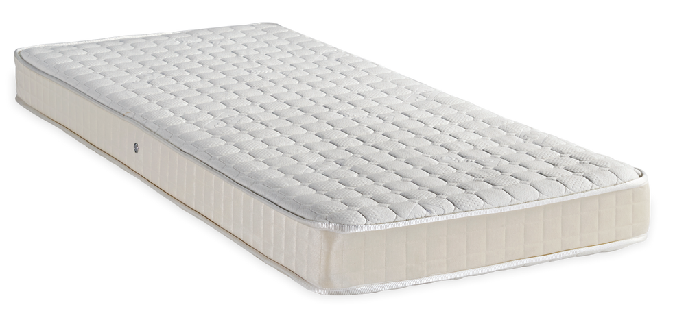 481 Smart Milky Cotton Foam Baby — Πλάγια όψη: λευκό καπιτονέ σε μικρούς ρόμβους και εκρού πλαϊνή φάσα με κάθετες ραφές. Αίσθηση: μέτρια.