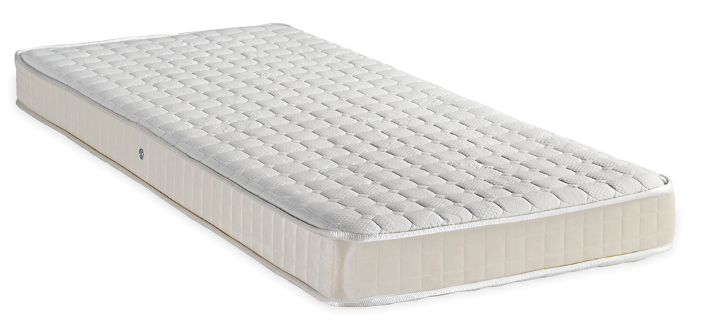 482 Smart Milky Cotton Baby — Πλάγια όψη: λευκό καπιτονέ σε μικρούς ρόμβους και εκρού πλαϊνή φάσα με κάθετες ραφές. Αίσθηση: μέτρια. Ορθοπεδικό στρώμα.