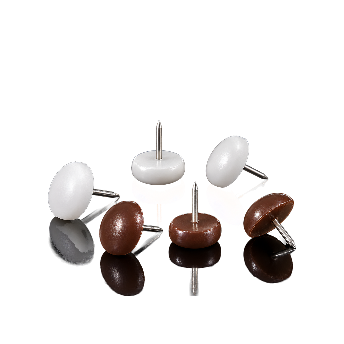Plastic glides white-brown — Product view