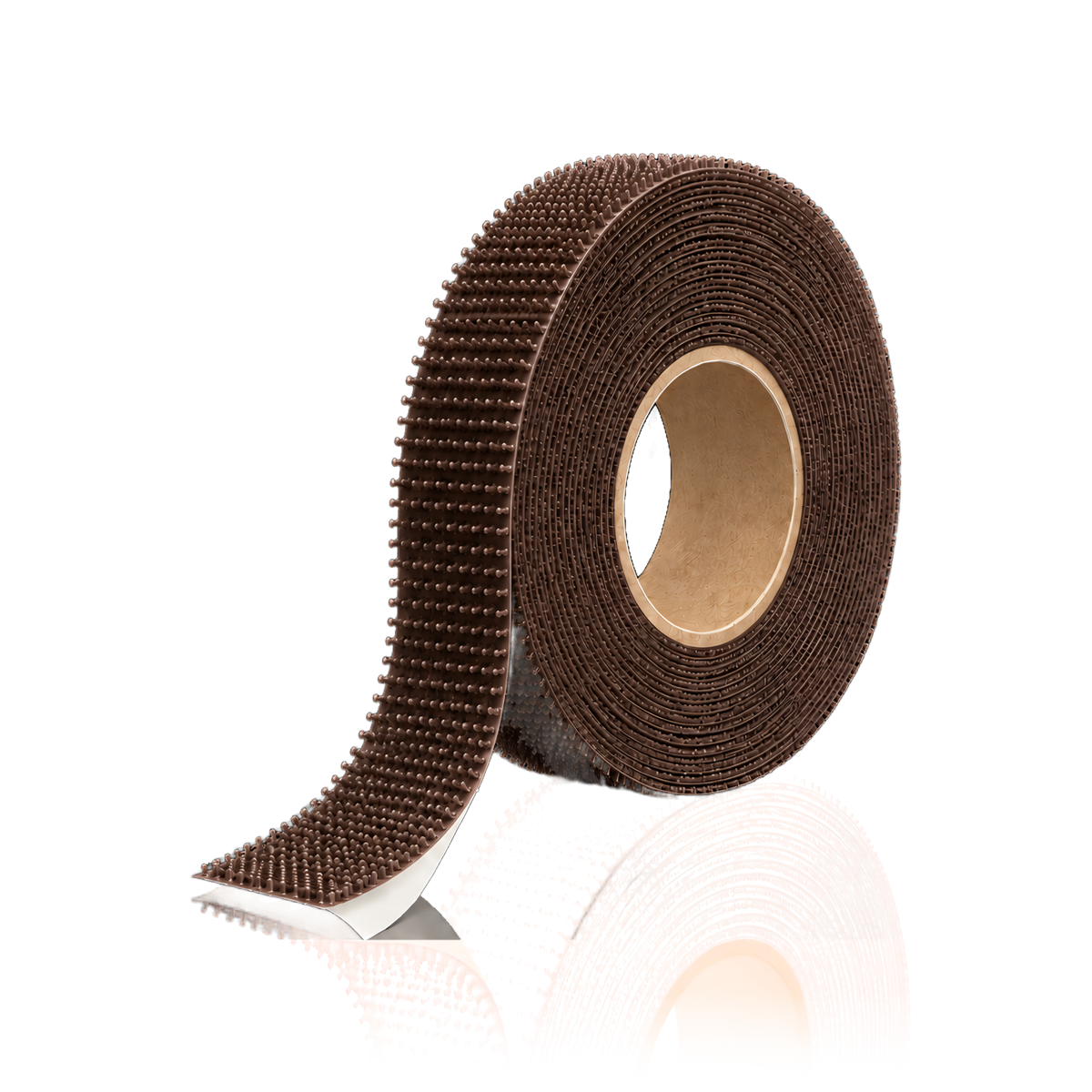 Self-adhesive hook and loop tape 25 m/roll — Self-adhesive hook and loop tape 25 m/roll · Hook (hard) · 2 cm · Brown