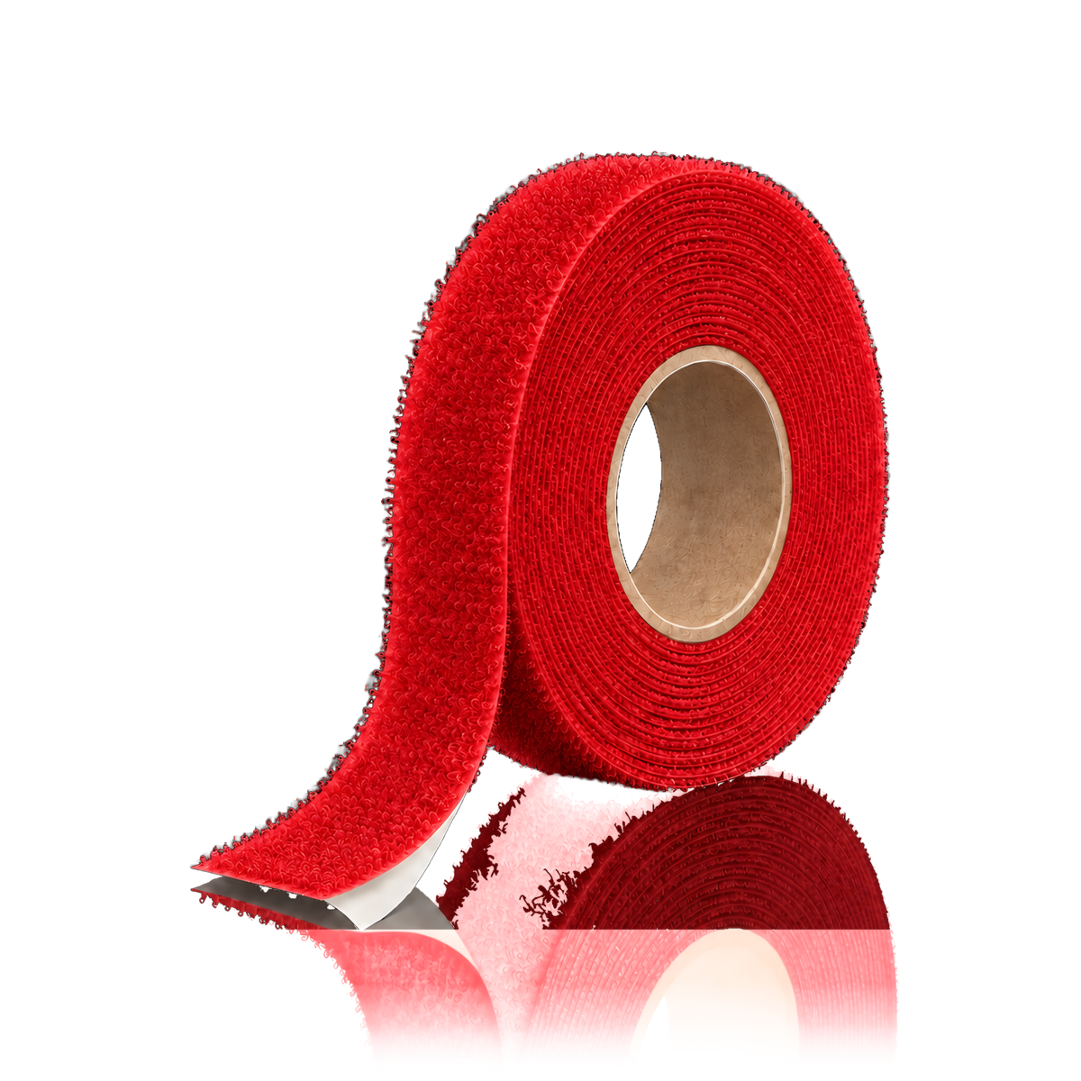 Self-adhesive hook and loop tape 25 m/roll — Self-adhesive hook and loop tape 25 m/roll · Loop (soft) · 2 cm · Red