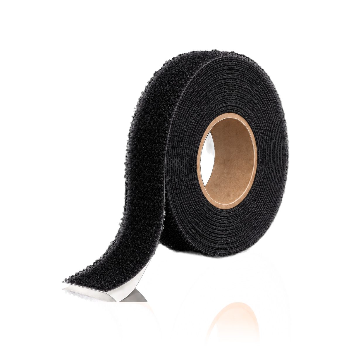 Self-adhesive hook and loop tape 25 m/roll — Self-adhesive hook and loop tape 25 m/roll · Loop (soft) · 2 cm · Black