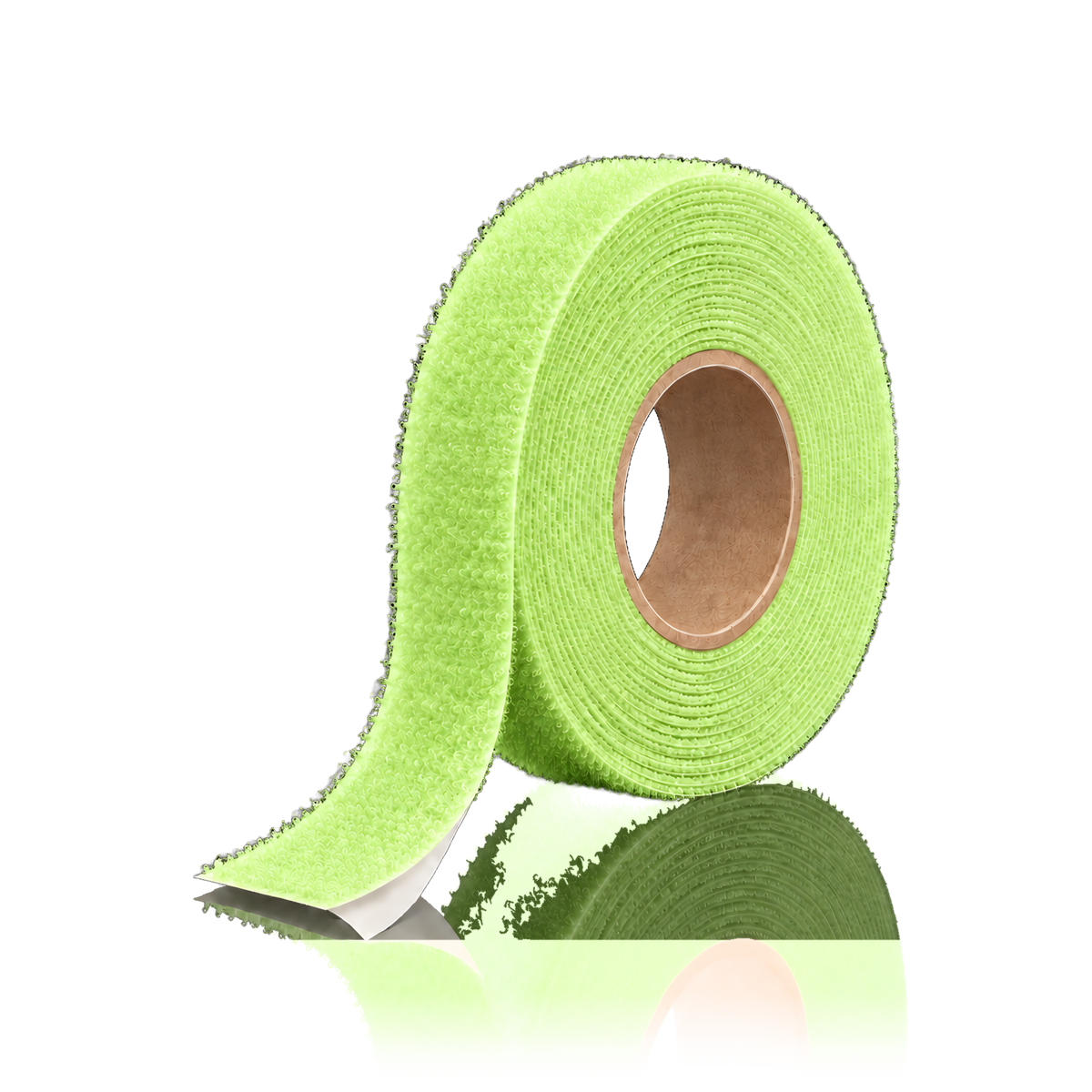 Self-adhesive hook and loop tape 25 m/roll — Self-adhesive hook and loop tape 25 m/roll · Loop (soft) · 2 cm · Light green