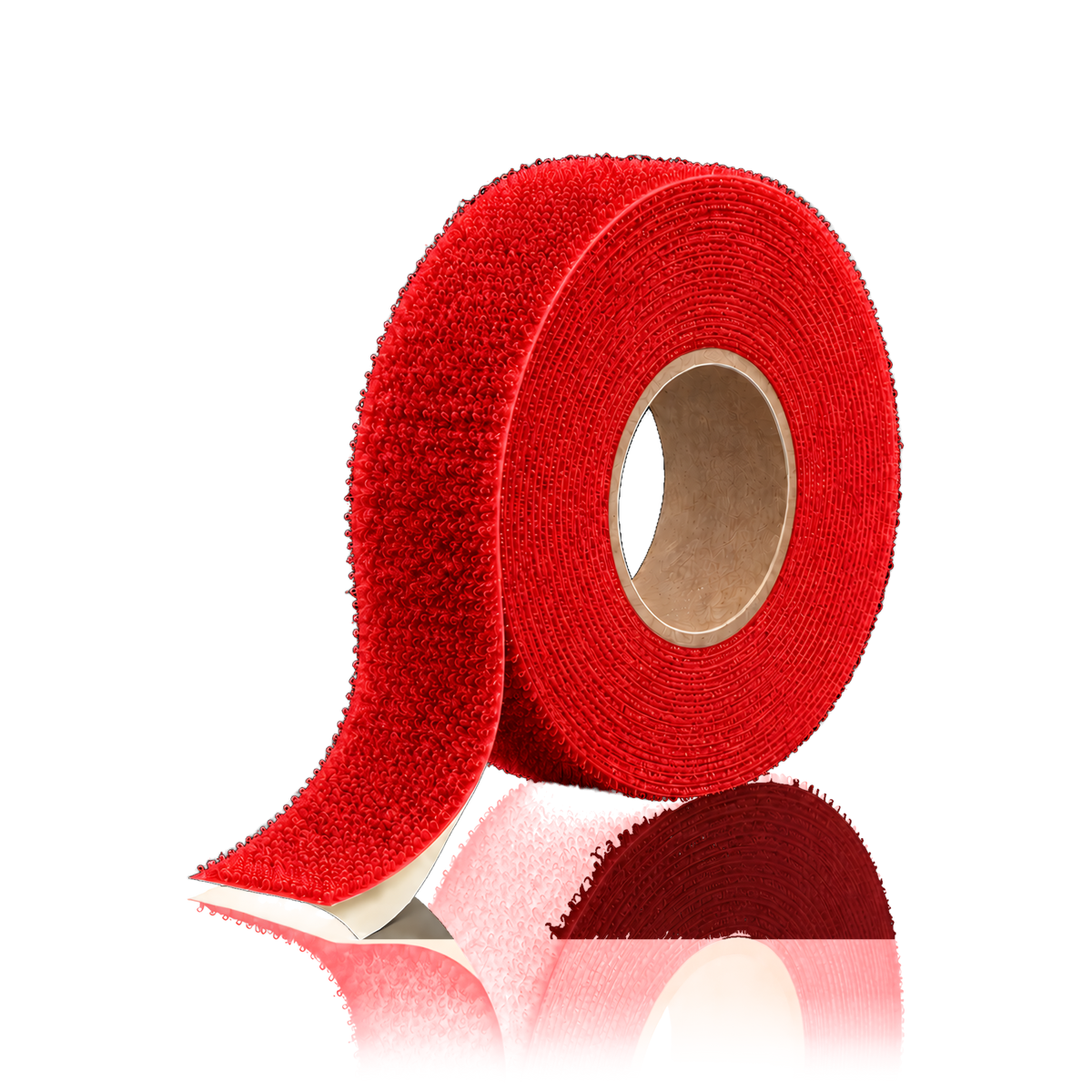 Self-adhesive hook and loop tape 25 m/roll — Self-adhesive hook and loop tape 25 m/roll · Loop (soft) · 3 cm · Red