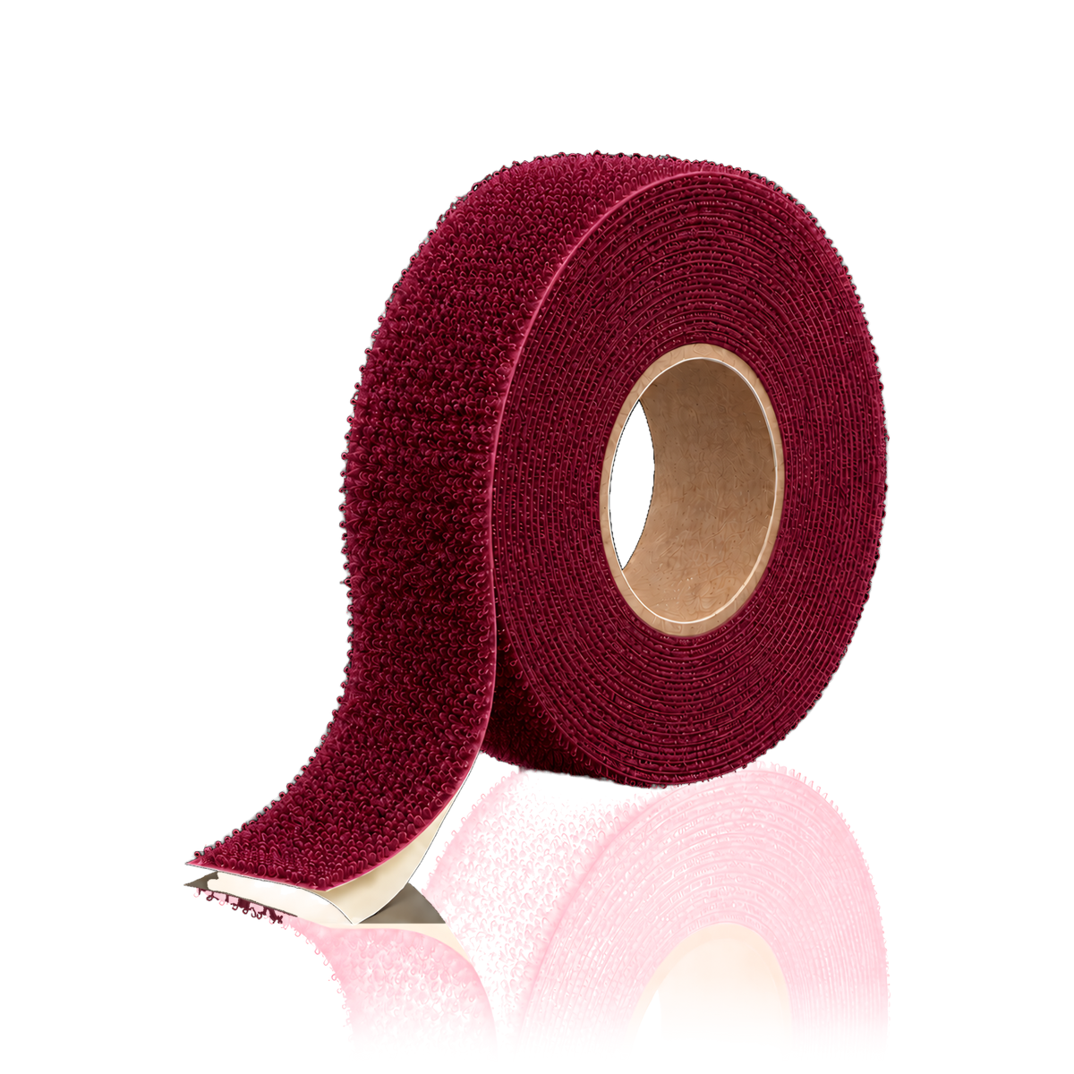 Self-adhesive hook and loop tape 25 m/roll — Self-adhesive hook and loop tape 25 m/roll · Loop (soft) · 3 cm · Burgundy